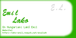emil lako business card